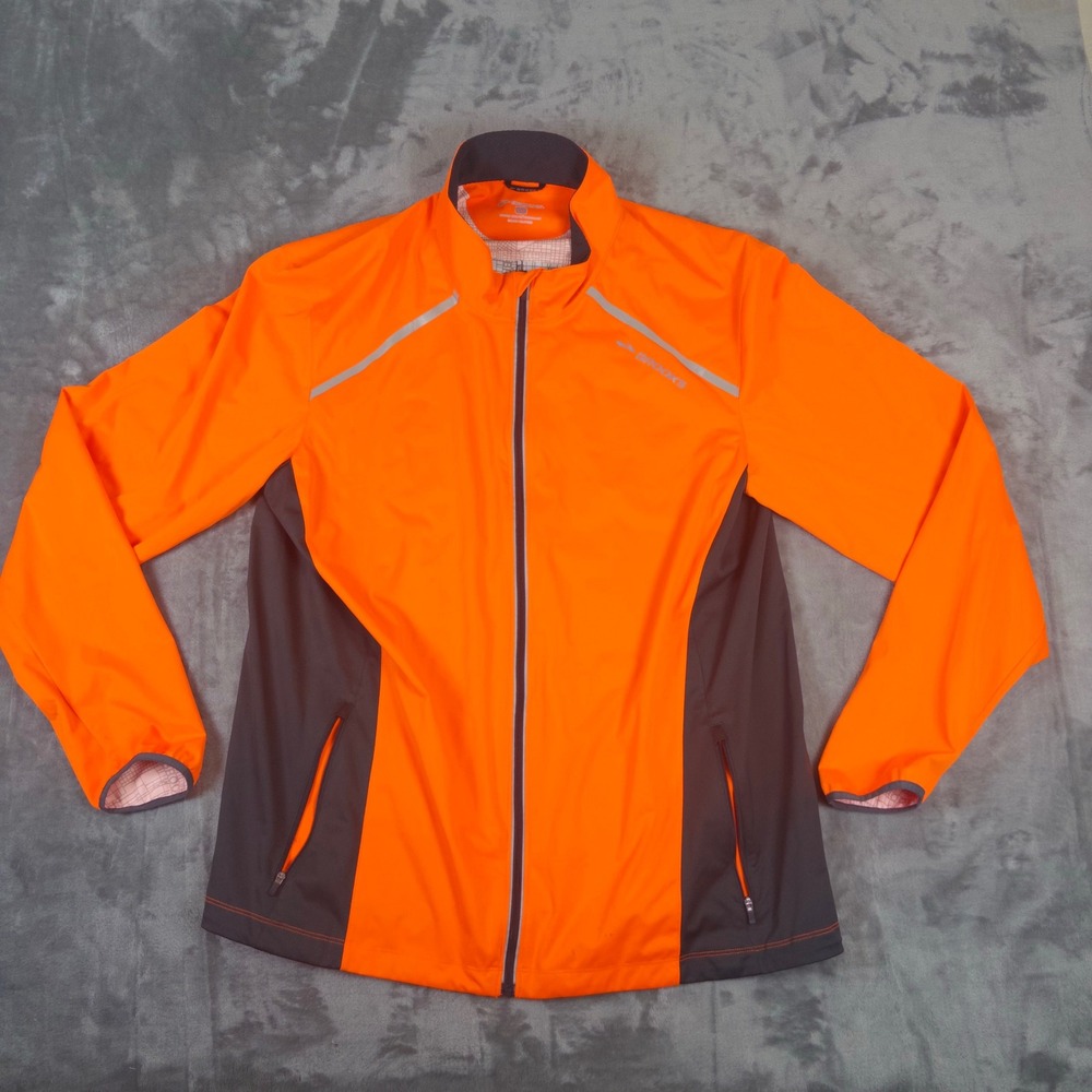 Brooks Shelter Technology Running Jacket Mens XXL Orange Grey Windbreaker 210526